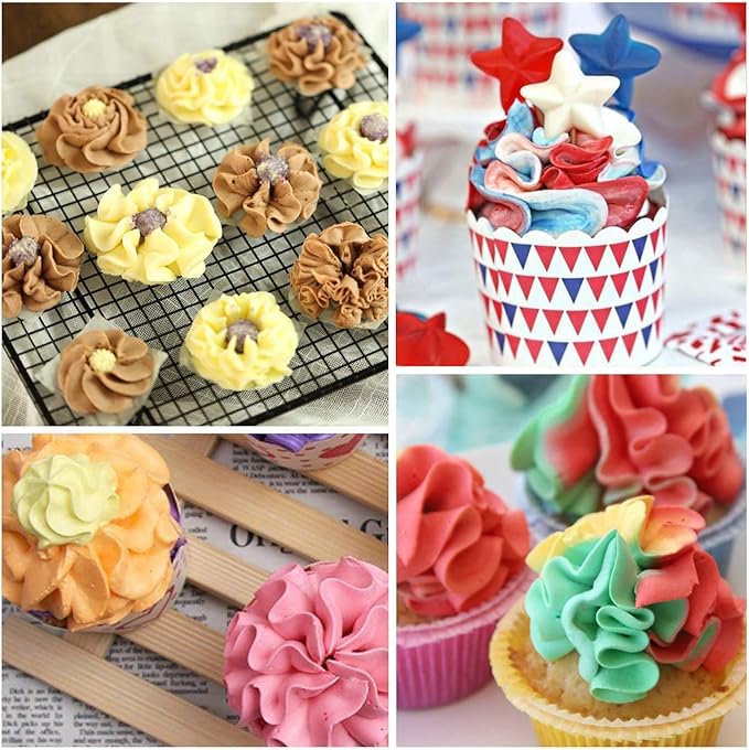 Russian Piping Tips 8 PCS, Youthful Stainless Steel Russian Piping Ball Tips Flower Frosting Icing Piping Nozzles Set Cake Decorating Tips Kit for DIY Baking Cake Decorating Supplies Kit (8 PCS)