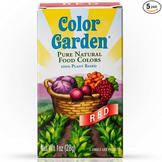 Color Garden Pure Natural Food Coloring, Red – 5 ct 1 oz | Plant-Based, Vegan, Non-Toxic Liquid Food Dye, Healthy Food Coloring