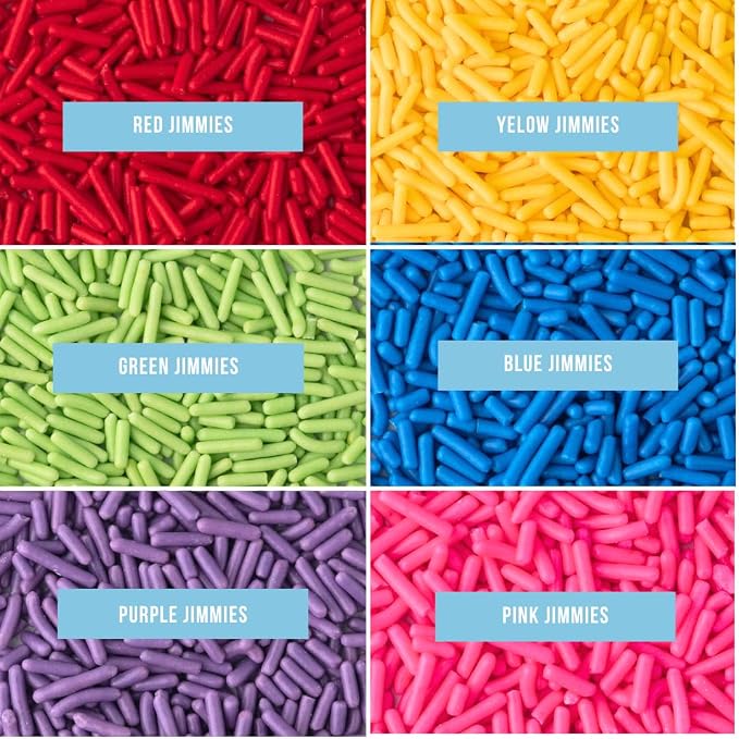Sweets Indeed Sprinkles 6 Cell Edible Sprinkle Mix Jimmies Perfect for Cake Decorations Baking Ice Cream Cookies Cupcake Topper (Rainbow Jimmies)