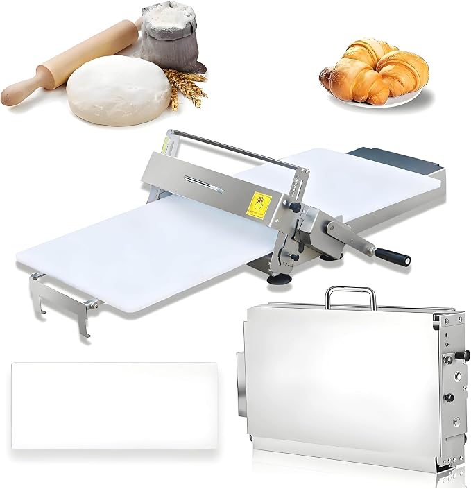 Commercial Dough Sheeter Laminated Dough Sheeter Fondant Flattener Pastry Sheeter Countertop Pizza Pasta Press Machine Professional Bakery Equipment Model400