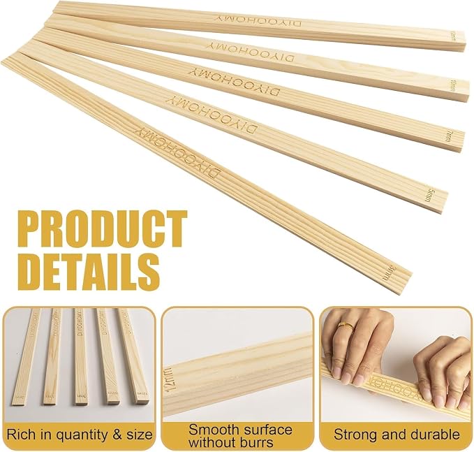 DIYOOHOMY 10 Pcs 17" L Rolling Pin Guides for Clay Dough | Wooden Polymer Clay Pottery Tools, Dough, Pizza, Pastry Thickness Guides, Slab Roller for Clay Machine