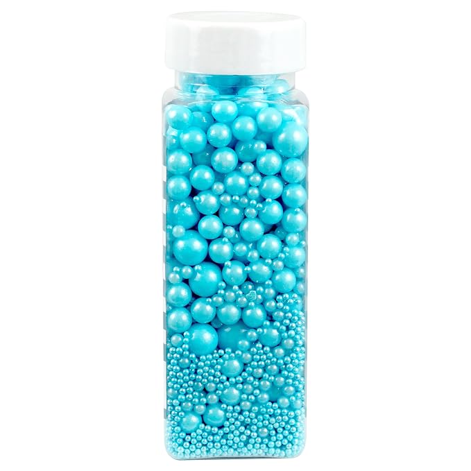 Blue Pearl Sugar Sprinkles 4.58 oz, Blue Sprinkles For Cake Decorating, Blue Sprinkles Edible, Blue Sprinkles For Cupcakes