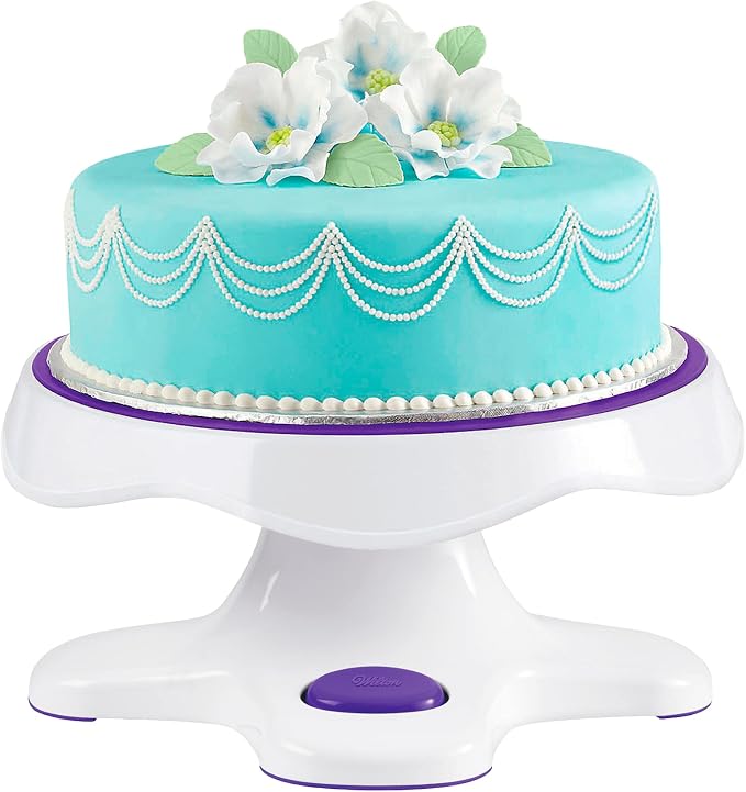 Wilton Tilt-N-Turn Ultra Cake Turntable and Cake Stand - Decorate Cakes with A Smooth Turning and Easy Tilting Turntable, Non-Slip Grip Design, 12 x 7-Inch