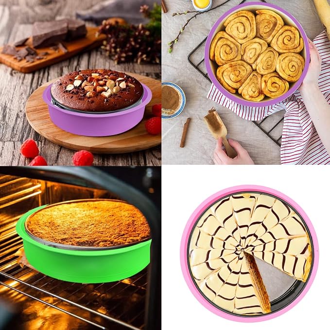 3 Pack Cheesecake Pan Protector for 9inch and 9.5inch Round Springform Pan Water Bath Protector Preventing Water from Entering the Spring Form Pans Protectors
