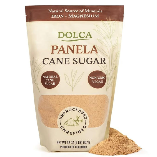 Dolca Panela – Unrefined Cane Sugar from Evaporated Cane Juice – Granulated Panela with Rich Caramel Flavor – 1:1 Replacement for Brown Sugar in Coffee, Tea & Baking