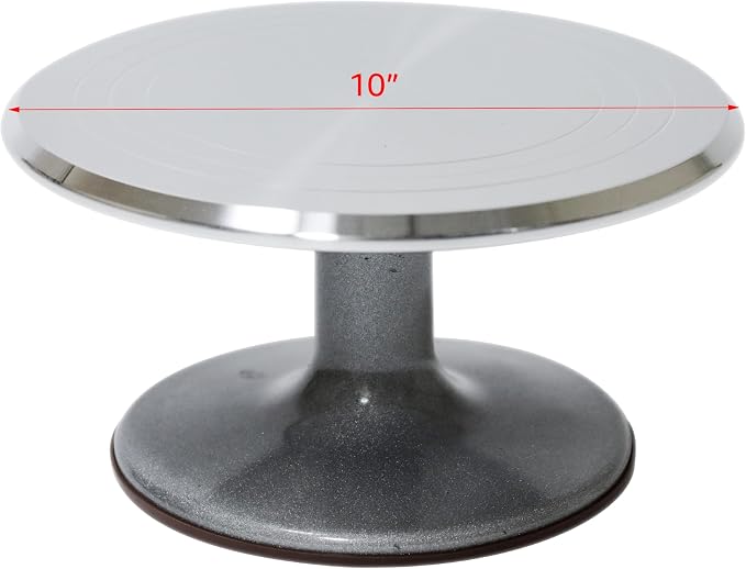 Trademark Innovations 10" Revolving Cake Decorating Turntable Stand - Professional Aluminum & Non-Slip