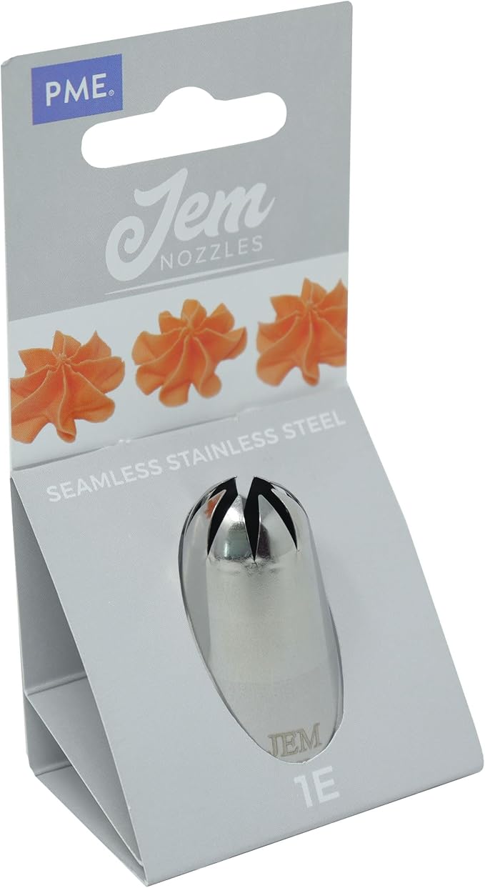 Jem Enterprises Drop Flower Piping Nozzle Decorating Tip # 1E, Standard, Silver