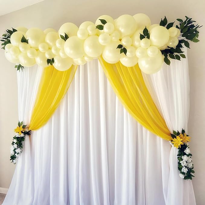 120pcs Pastel Yellow Balloons Different Sizes 18 12 10 5 inch Light Yellow Balloon Arch Kit for Gender Reveal Baby Shower Birthday Party Decorations