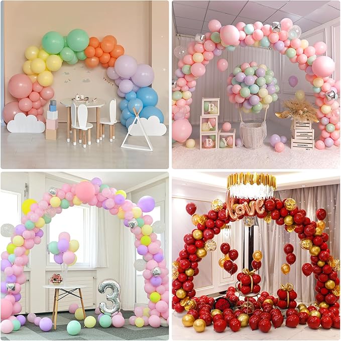 Updated Balloon Arch Kit, 21ft Adjustable Balloon Arch Stand with Base in 9FT Width and 10FT Height, Threaded Design Ballon Arch for Birthday Baby Shower Party Kit