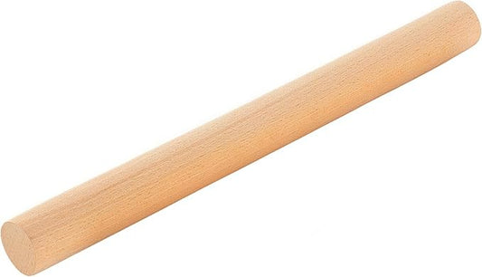 Wood Rolling Pin 16.9 Inch, Natural Beech Wood Non-Stick Rolling Pin for Baking, Wooden Dough Roller for Pizza, Pastry, Pie Crust, Cookies & Fondant, Essential Kitchen Baking Tool