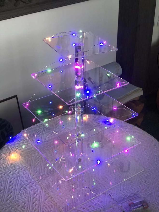 Cupcake Tower Stand, Acrylic 5 Tier Cupcake Display Stand, Cake and Cupcake Stand Combo Set, Bases para Cupcakes, Candy Bar Party Décor Ideal for Birthday Party Wedding