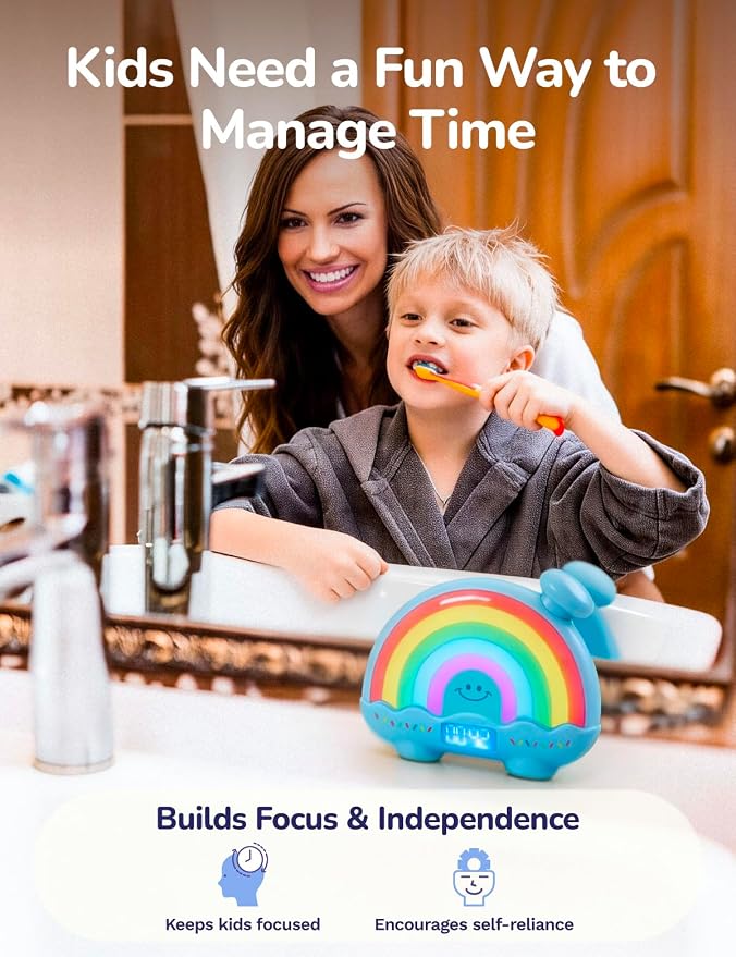 Timer Pal Rainbow Timer for Kids, Visual Timer for Kids with Night Light, Color-Changing Magnetic Visual Timer for Classroom/Calming Corner/Home (Blue)
