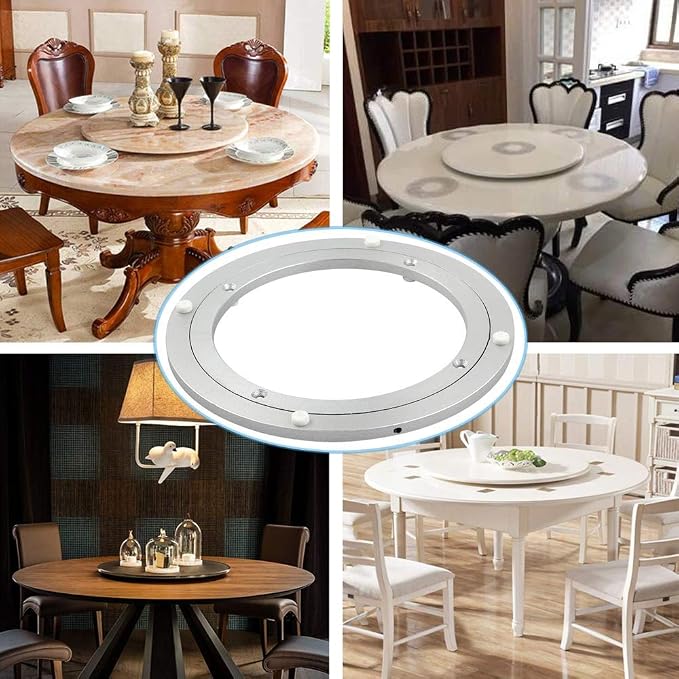Aluminum Heavy Duty Lazy Susan Rotating Turntable Bearing Swivel Plate Hardware for Dining-Table (8 inch)