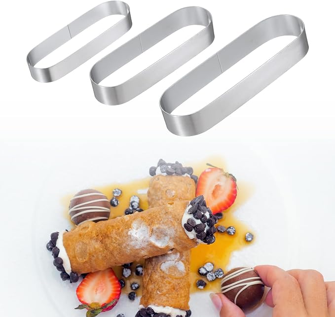 uxcell 3pcs Oval Cake Rings 6.8 x 3 Inch Stainless Steel Cake Pastry Molds Nonstick Baking Ring for Cake Dessert Molding, Mousse Pastries Making, Silver Tone
