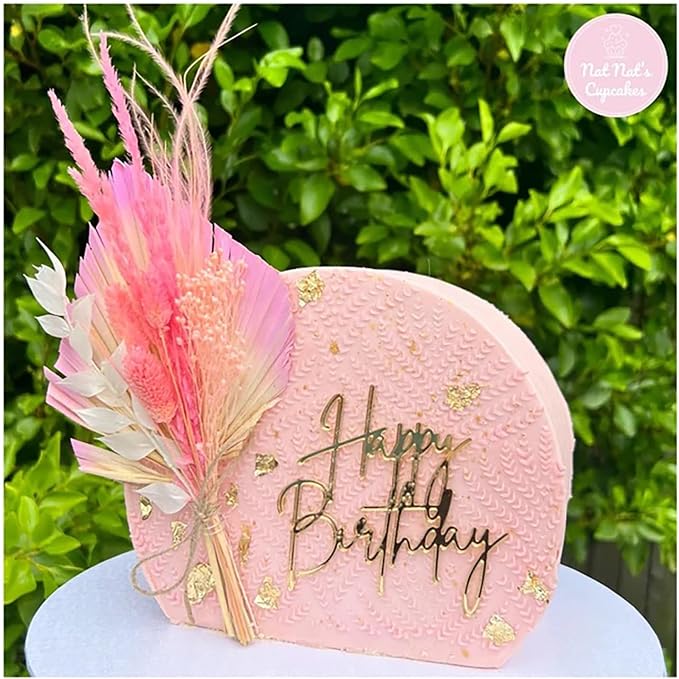 1PCS Happy Birthday Cake Topper,Gold Mirror Acrylic Boy or Girl Cake Sign Decorations,Birthday Cake Charm Supplies for Birthday Party Cake Dessert