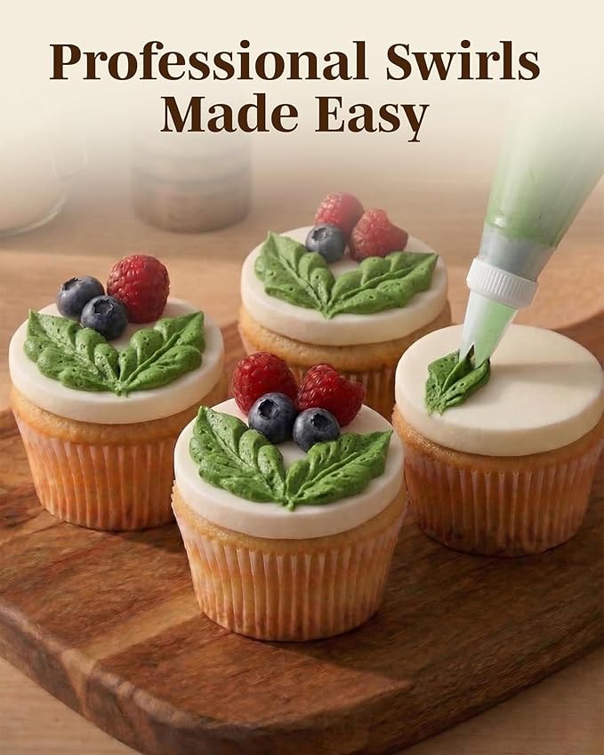 Reusable Plastic Piping Tips - Standard Size Leaf Tip #68 Icing Nozzles Made from Food Grade Plastic Cake Decorating Tool Kit, Baking Supplies, Base Ø 0.75", Height 1.25" Made in USA (100pcs)