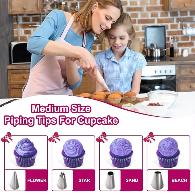 Cake Decorating Kit,Piping Bags and Tips Set,Cake Decorating Supplies,Frosting Piping Kit,Cake Baking Supplies for Beginners (488PCS)