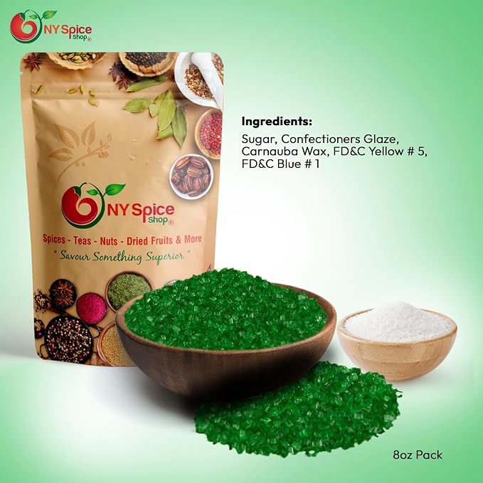 NY Spice Shop Green Sanding Sugar - 3 Pound Edible Holiday Sprinkles for Cake Decorating, Cupcakes & Cookies - Festive Baking Decorations for Desserts, Candy Dishes & Gift Treats