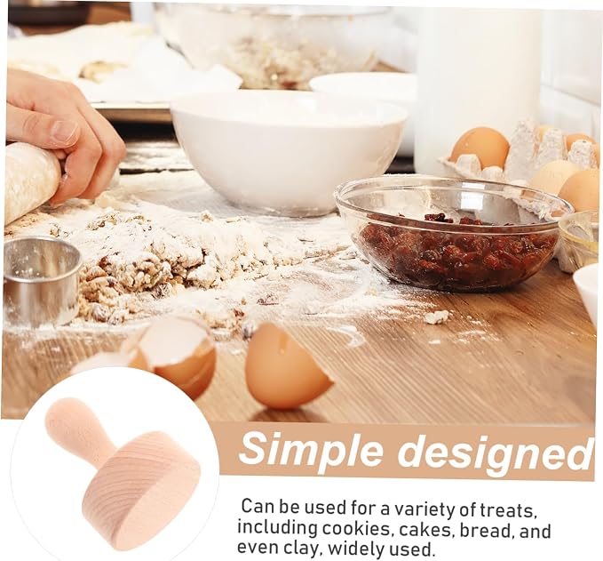 Wooden Tart Tamper with Handle Versatile Baking Tool for Tarts and Pastries Mashing Stick for Diy Desserts Easy to Clean and Use Kitchen