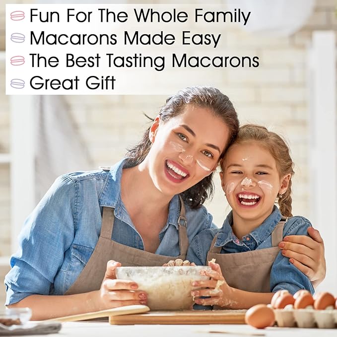 Macalicious Macaron Baking Mix - DIY Bake Your Own French Macarons Kit –Includes All Dry Ingredients, Pastry Bags with Piping Tip, Template, and Detailed Instructions - Great activity for Kids & Adults