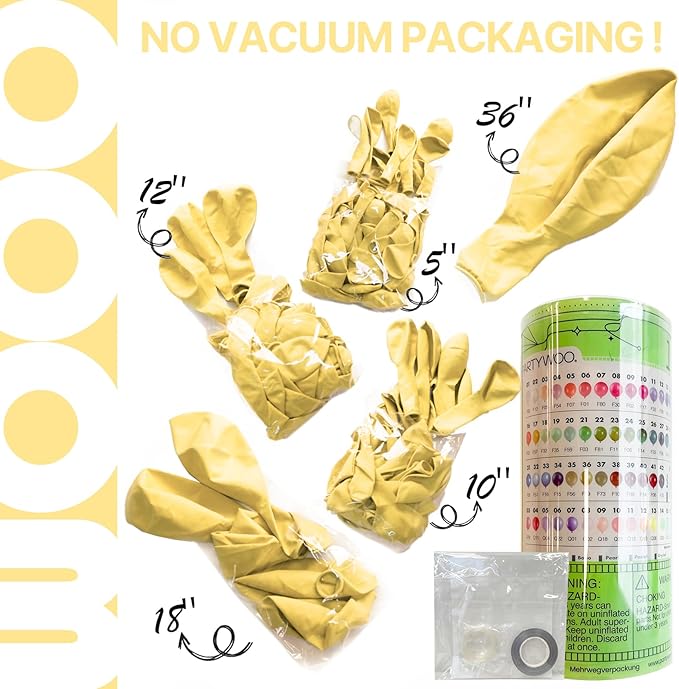 PartyWoo Pastel Yellow Balloons 127pcs Different Sizes of 36 18 12 10 5 Inch Light Pale Yellow Balloon Arch Kit Garland for Baby Shower Easter Little Cutie Bee Birthday Party Decorations Yellow-Q07