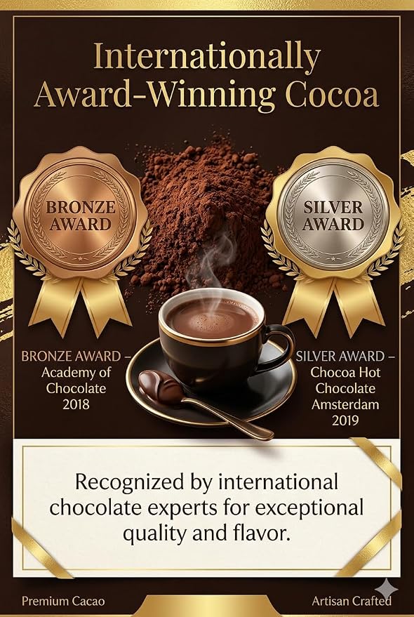 Grevista 100% Pure Cocoa Powder – Unmistakably Premium Quality | Bronze & Silver Medal-Winning | High flavanol | Organic, Unsweetened, Non Alkalized, No Heavy Metal, cacao powder for coffee