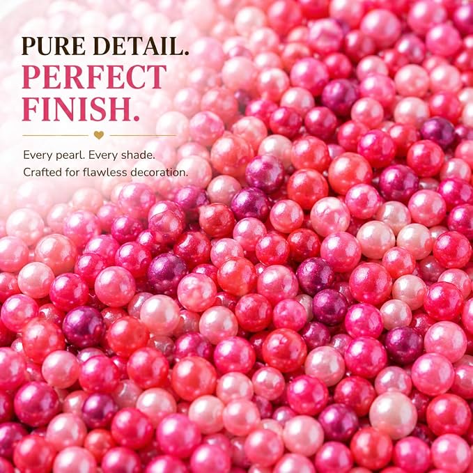 Confect Multicolor Pink Pearl Sprinkles Mix – Edible Baking Decorations for Cakes, Cupcakes, Cookies – Valentine’s & Anniversary Sprinkle Set – Pack of 5 | Vegan, Gluten-Free, Nut-Free, Soy-Free, Dairy-Free , Handcrafted Sprinkle- 5 Oz