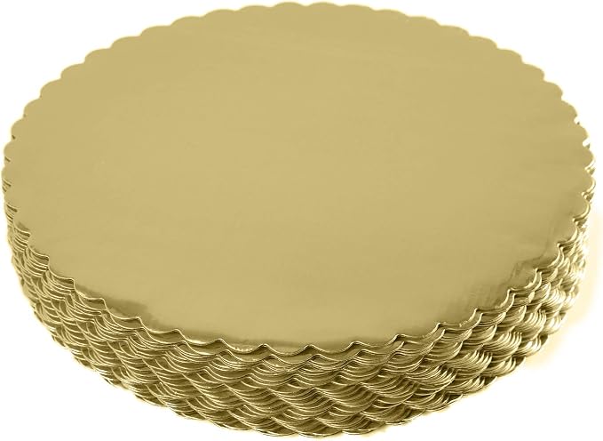 [15pcs] 12" Gold Cakeboard Round,Disposable Cake Circle Base Boards Cake Plate Round Coated Circle Cakeboard Base 12inch,Pack of 15
