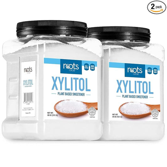 Roots Circle Xylitol Sweetener - All-Natural, Plant-Based Sugar Substitute - Keto Friendly, OU Kosher, Non-GMO, Gluten-Free (26 ounces (Pack of 2))