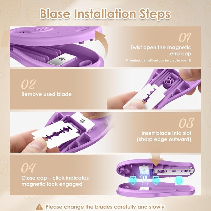 Bread Lame Sourdough Scoring Tool, Extractable & Magnetic Bread Scoring Tool, Scoring Knife for Bread Baking, Bread Razor for Homemade Bread, Sourdough Scorer Tool, Includes 5 Razor Blades-Purple