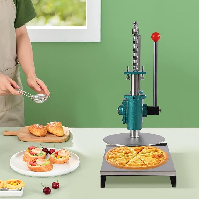 Manual Pizza Dough Press Machine, Soft Rolls Height Adjustable Dough Pastry Presser Stainless Steel Pasta Maker Pizza Express Dough Sheeter Commercial Dough Sheeter (9.5in（24cm）)