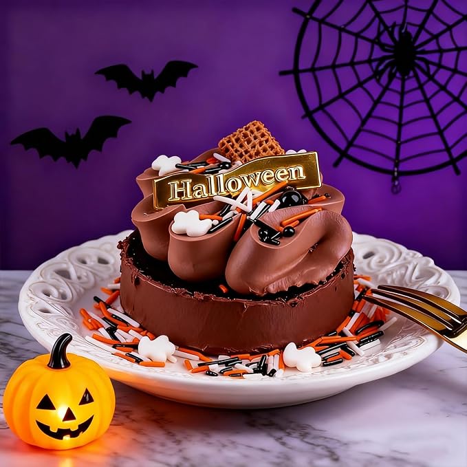 Halloween Sprinkles - Sprinkles for Cake Decorating, Candy Eyeballs, 4 Pack Edible Sprinkle Mix, Perfect for Baking, Cookies, Cupcake Topper, 320g/11.3oz