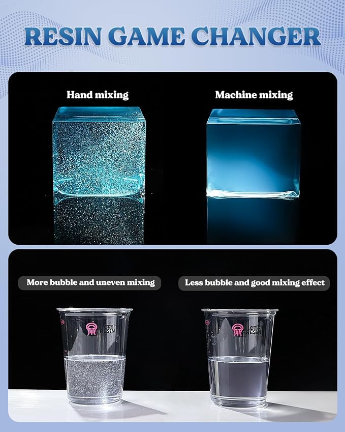 LET'S RESIN Upgraded Auto Resin Mixer, Hands-Free Easy Clean Epoxy Mixer with Silicone Mixing Cup, Rechargeable Electric Epoxy Resin Mixer for 24Fl.oz (Patented)