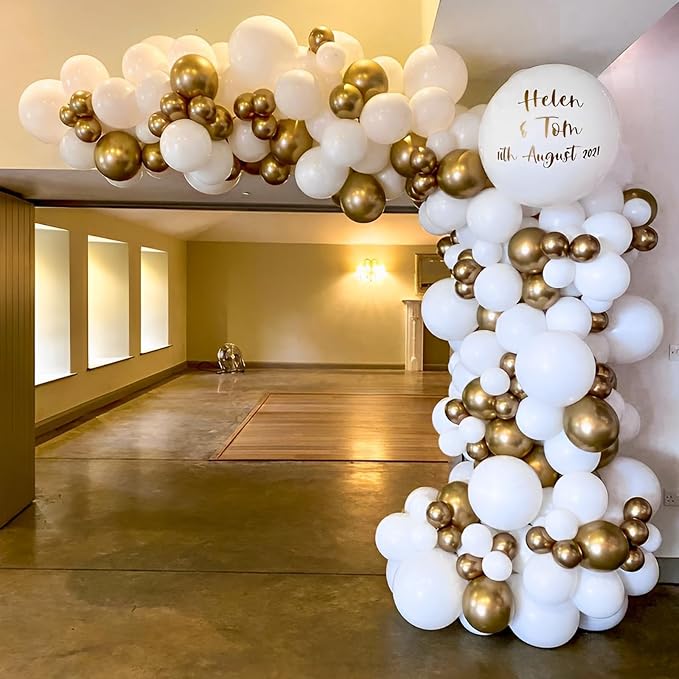 Voircoloria 110pcs White Balloons 12inch Matte White Latex Party Balloons for Wedding, Birthday, Graduation, Bridal Shower, Baby Shower, Bachelorette and Engagement Decorations