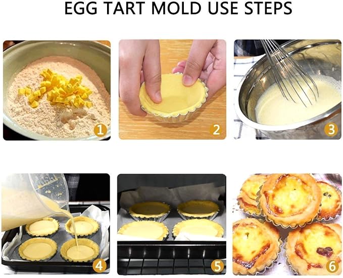 20 Pcs Aluminium Mini Pie Tins, 2.8" Mini Tart Pans Egg Tart Mold Reusable Tart Pans for Baking, Cheese Cakes, Desserts, Egg Tart