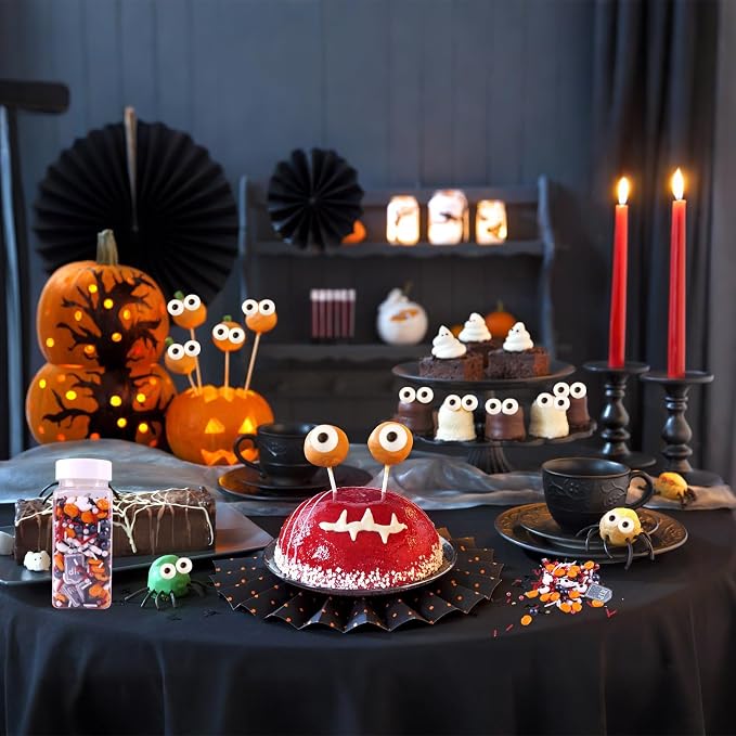 Candy Eyeballs Halloween Sprinkles Edible Eyes for Decorating Pumpkin Ghost Tombstones Sprinkle Candy Eyes Edible Eyeball Sprinkle Sugar Pearls Cake Decorations for Halloween Cupcakes Cookie 3.5 Oz