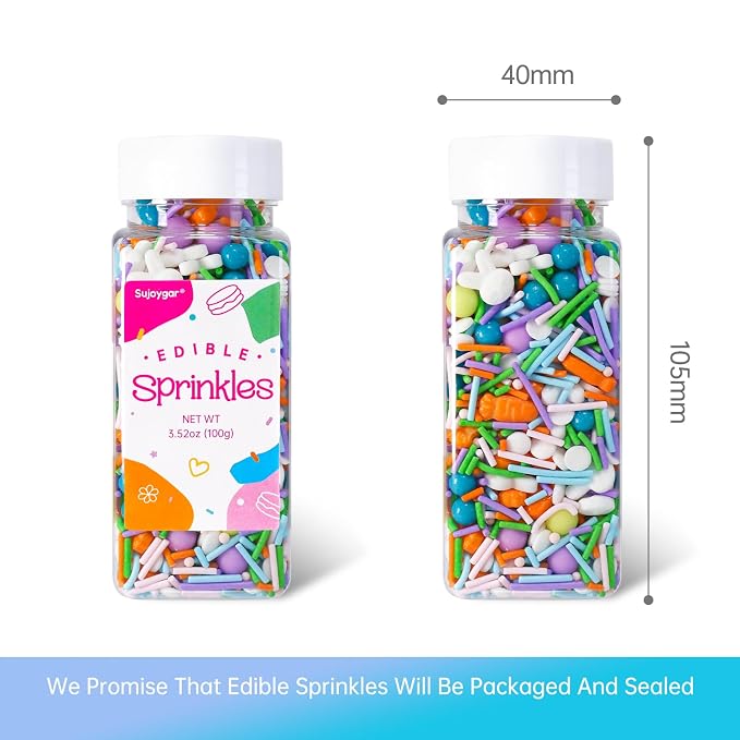 Purple Easter Sprinkles for Cake Decorations, 3.52oz Carrot Sprinkles Edible for Cupcakes Topper for Cupcakes Topper Baking Cookies Easter Spring Party Supplies
