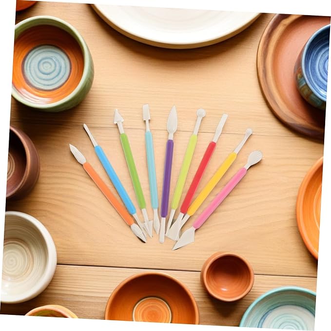 Ipetboom 19pcs Polymer Clay Sculpting Tools Set with Cutting Blades Round Molds and Artists – DIY Clay Carving and Modeling Kit for Air-Dry, Wax, Fondant Crafts