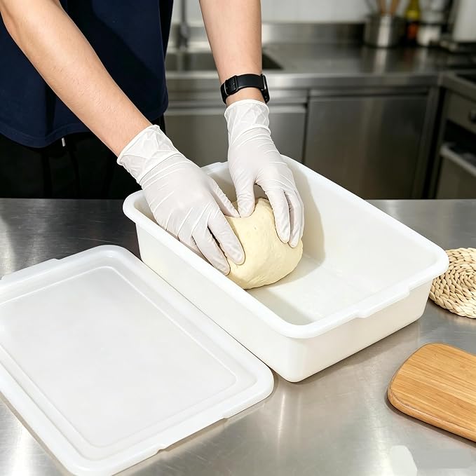 3 Pack Bread Dough Proofing Box with Lid, Pizza Proofing Tray, Stackable Commercial Quality