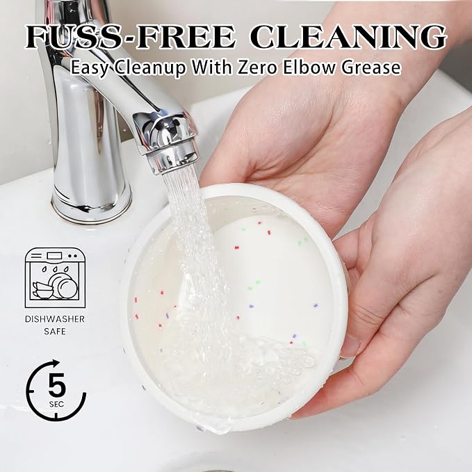 4 Inch Silicone Round Cake Pans with Metal Reinforced Frame, Nonstick Mini Smash Cake Molds for Baking, BPA Free – Set of 4 for Baby's First Birthday, Small Cakes, Desserts (Cream)