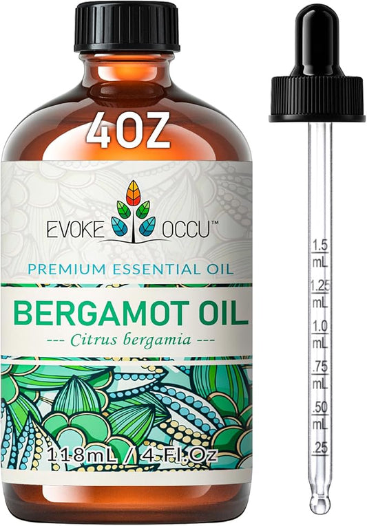 EVOKE OCCU Bergamot Essential Oil for Diffuser Skin Relaxation & DIY Wool Dryer Balls - 4 FL Oz