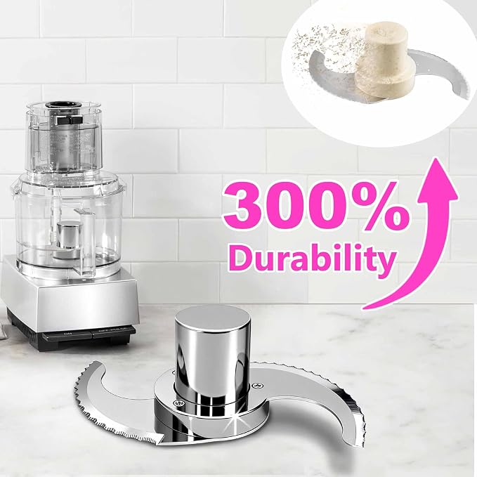 DLC-861TXB-CSR for Cuisinart Food Processor DFP-11, DLC-2011, DLC-8 Only | Stainless Steel Case for Less Microplastic - Resists Cracking, Chipping, Flaking - Modular - Easy to Clean - Serrated Edge