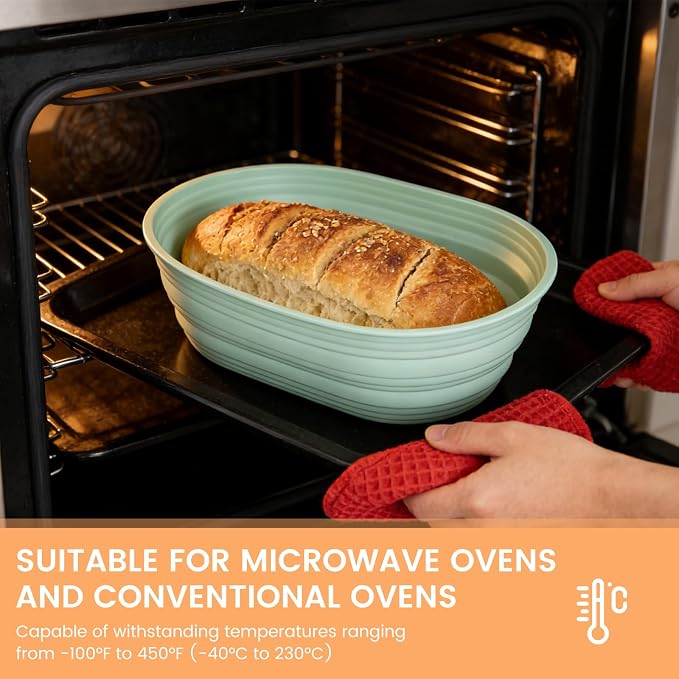 4 PCS 10Inch Silicone Bread Proofing Baskets Oval Banneton Basket Collapsible Sourdough Bread Baking Supplies Non-stick Dough Proofing Bowls Containers Oven Safe for Breads Making