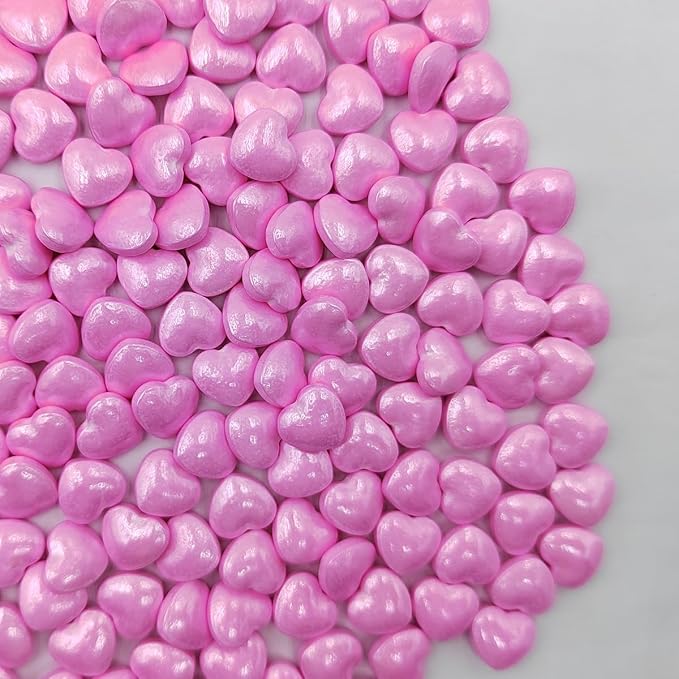 Pink Heart Sprinkles, Edible Heart Cake Decorating, Baking Cake Decorations Cupcake Toppers Cookie Decorating, Wedding Party Valentine Supplies
