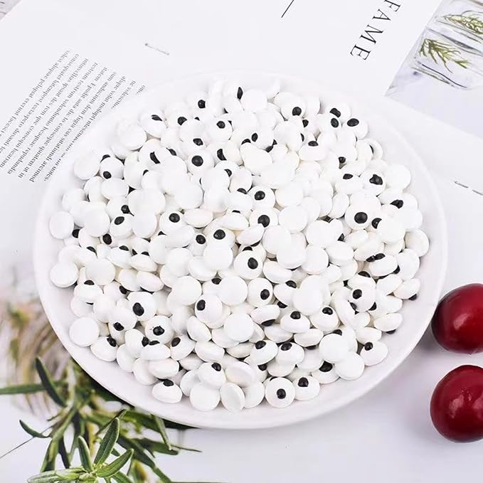 Sentovac 7mm Candy Eyeballs Eyes Edible Sugar Sprinkles Cookie Cake Cupcake Toppers Decorations Small Candy Eyes for Christmas Halloween Easter Cake Decorations Supplies