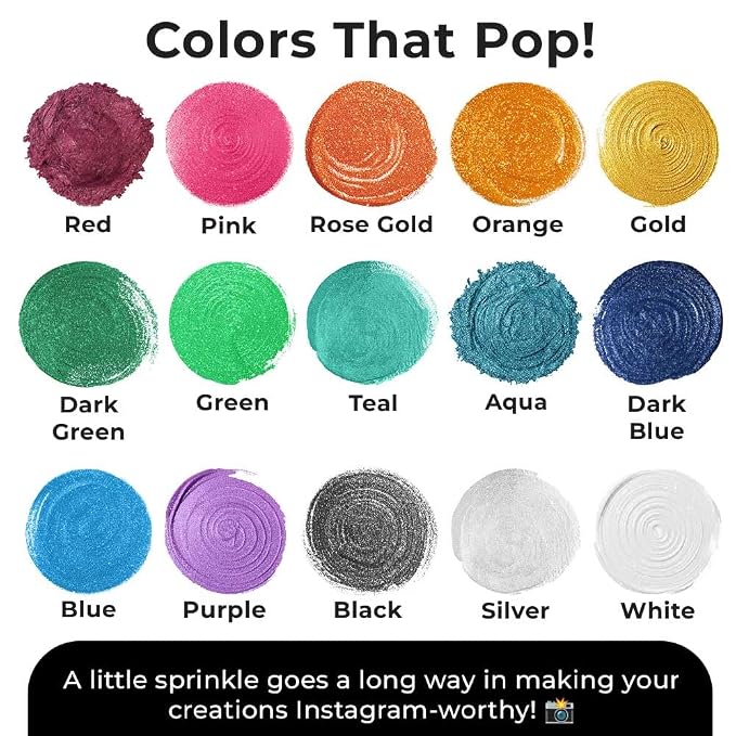 Silver Edible Glitter for Drinks 20g - Silver Edible Glitter for Cakes Cocktails Metallic Cake Decoration Sprinkles - Luster Dust for Cocktail & Cake Topper Chocolate Baking Decorating Fondant Cookies - Drink Shimmer Spray - Food Grade Vegan, Kosher, H...