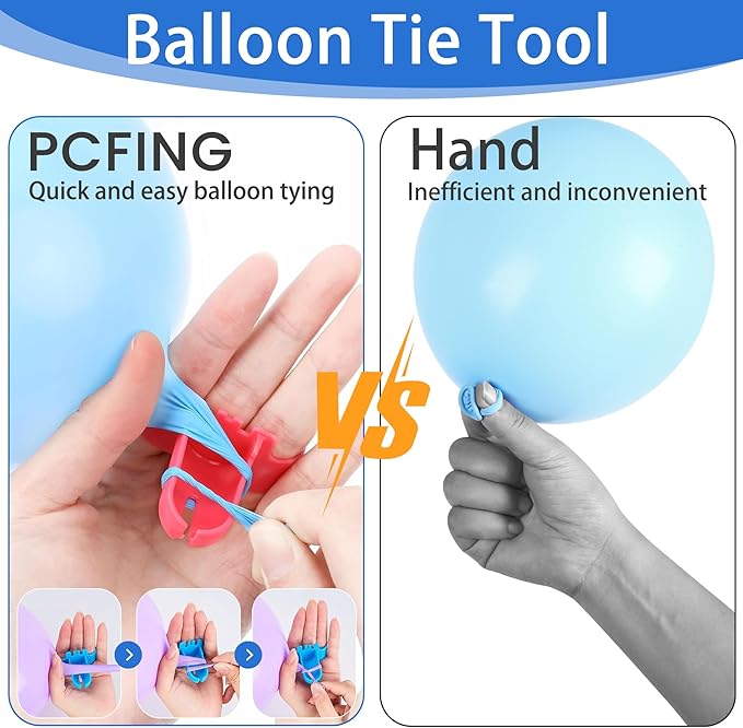 PCFING Balloon Pump Electric, Portable Balloons Inflator Blower Machine with Balloon Tie Tool & Dual Nozzle