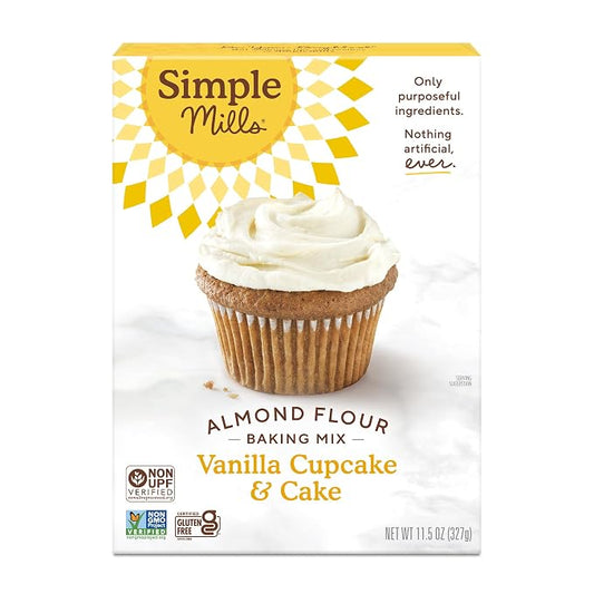 Simple Mills Almond Flour Baking Mix, Vanilla Cupcake & Cake Mix - Gluten Free, Plant Based, Paleo Friendly, 11.5 Ounce (Pack of 1)