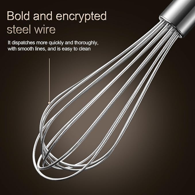 Aniso Stainless Steel Whisk (8.4 inches, Silver) | which works great for cups and small containers ， it's great for small-batch tasks