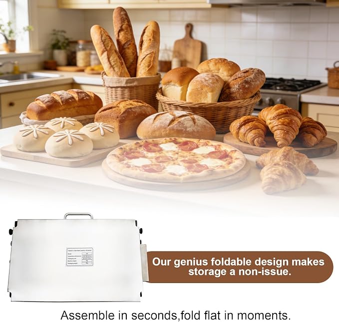 40.9''x15.5" Folding Dough Sheeter with Sheeter Board 0–25 mm Portable Manual Dough Roller Machine Stainless Steel Sheeter Thickness Adjustable for Pizza Dough, Puff Pastry Dough